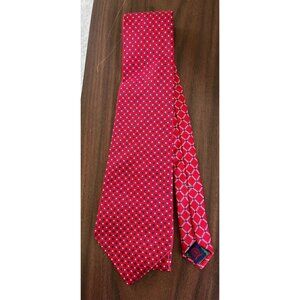 Vintage Men’s Tommy Hilfiger Tie 100% Italian Silk 2 Colored Red With Dots & Red